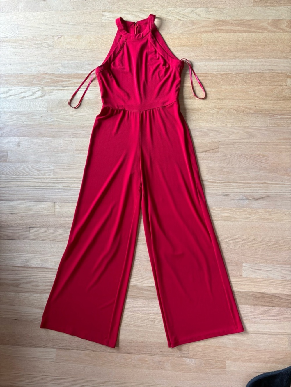 Ralph Lauren Cherry Halter Wide-Leg Jumpsuit